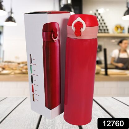 Stainless Steel Water Bottle Leak Proof, Rust Proof, Hot & Cold Drinks, Gym Sipper BPA Free Food Grade Quality, Steel fridge Bottle For office / Gym / School (350 ML Approx) - Image 2